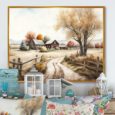 Farmhouse Canvas Wall Art, Rustic Spring Barn Landscape Print - Beautiful Barn In Spring VI