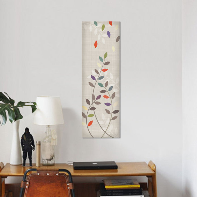«Leaflets II», impression sur toile tendue, H 36 po x l 12 po x P 1,5 po, Cadre noir