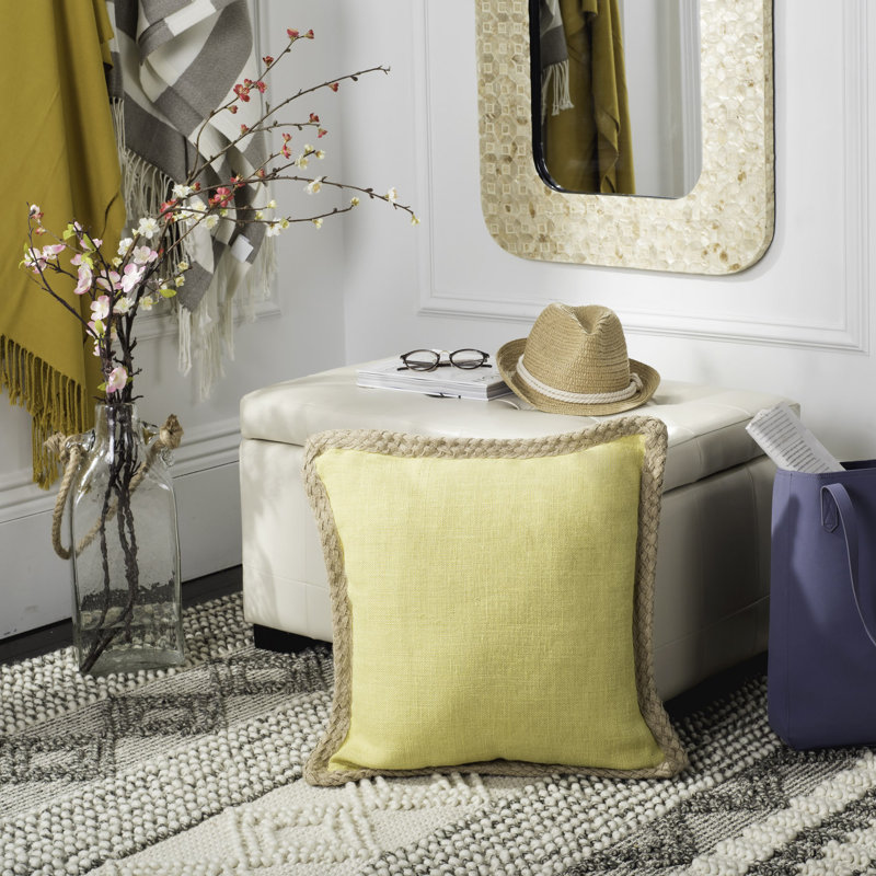  Housse de coussin carré et insert, Jaune
