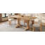 Table de salle à manger rustique 60 "avec base en tréteaux et pieds courbés-130025145