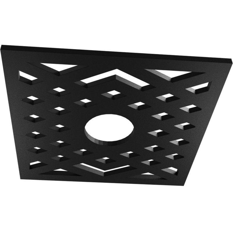 Médaillon de plafond à chevron en PVC de qualité architecturale Chevron, H 34 po x l 34 po x P 1 po, Noir