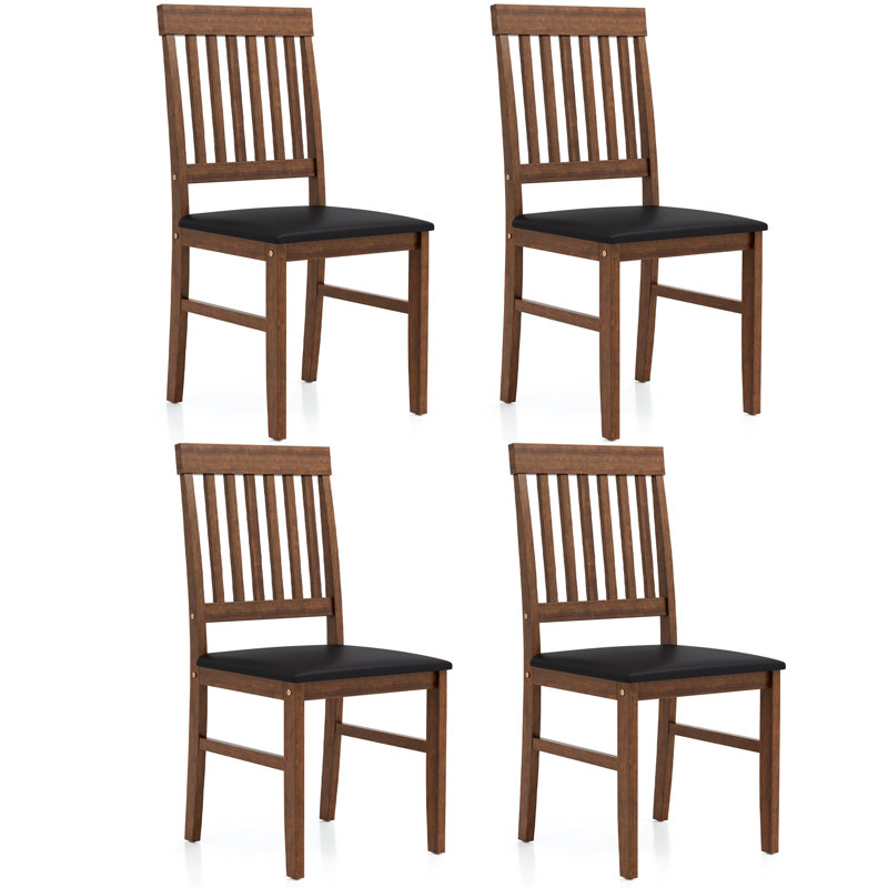 Heidy Rubber Wood Dining Chairs Set Of 4, Black