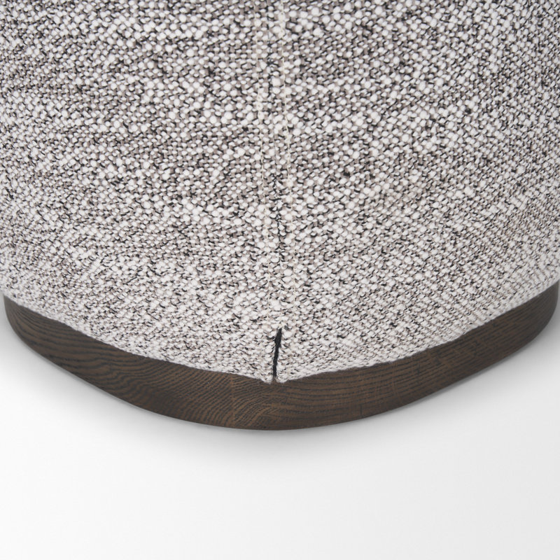 Pouf rond de 18,1 po de largeur, Gris, Gris foncé