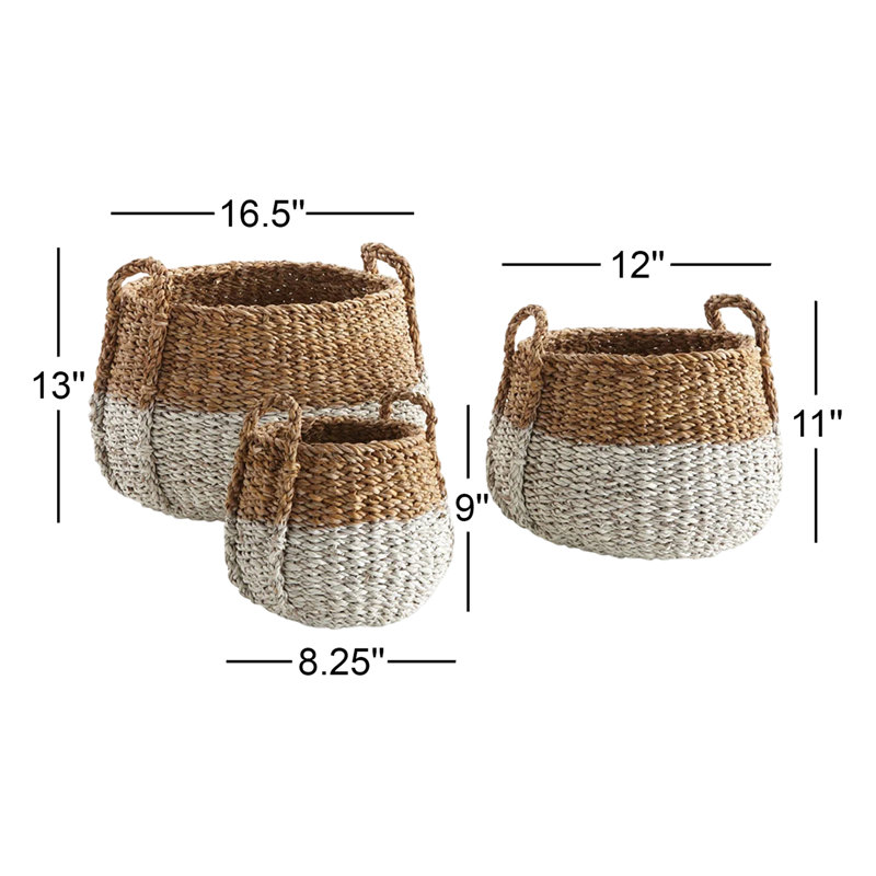 Seagrass Handmade Seagrass Decorative Basket Set