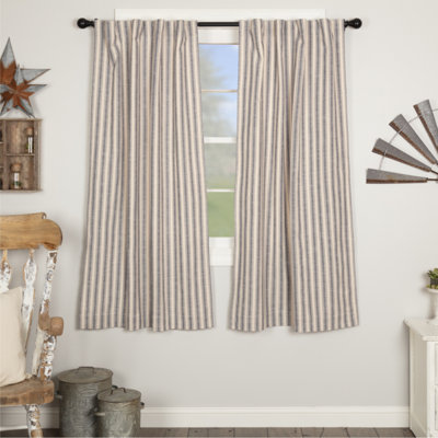Market Place Blue Ticking Stripe Short Panel Set of 2