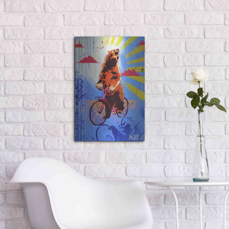 " Bear Back Rider " by AbcArtAttack, 24" H x 16" W