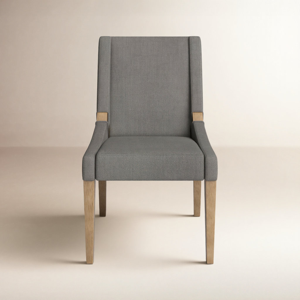 Annie Linen Armchair, Brown, Effie Flint Performance Linen