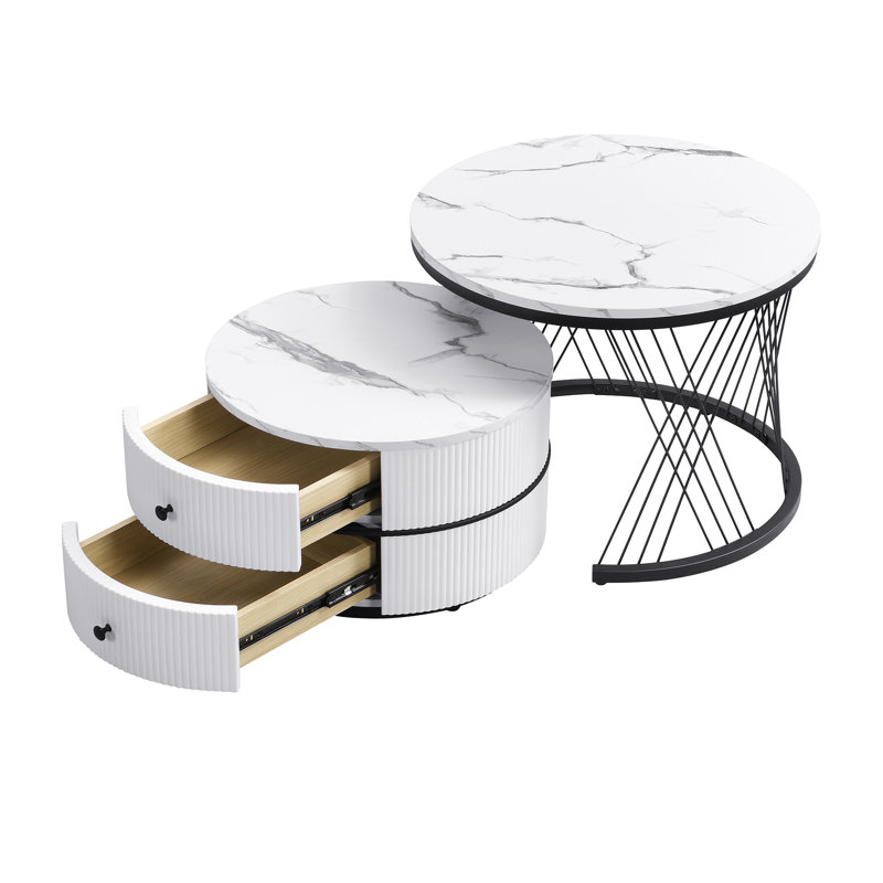 Dafina Coffee Table with Storage, Black