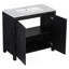 Ensemble de meuble-lavabo 72 po avec lavabos doubles (séparés), lavabos doubles en céramique, portes à fermeture en douceur et tablette réglable - Armoire de rangement espresso rétro pour une organisation élégante de la salle de bain