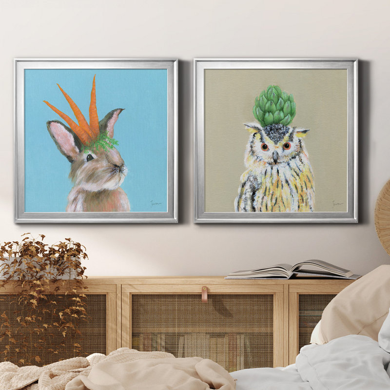 «Playful Nature», ensemble de 2 reproductions sur toiles encadrées, H 26,5 po x l 53 po x P 1,5 po, Argent