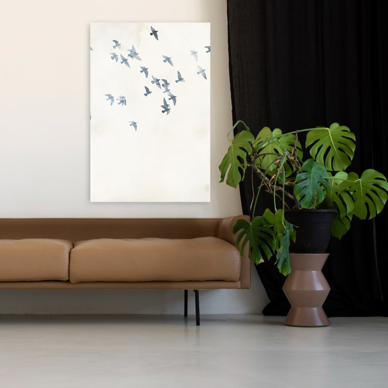 Pigeons, ciel, oiseau, art contemporain, H 48 po x l 32 po