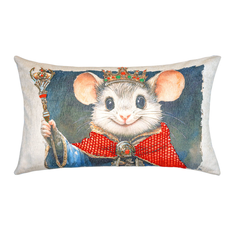 Coussin Vibhsa, Rectangle H 14 po x l 24 po, Noël blanc