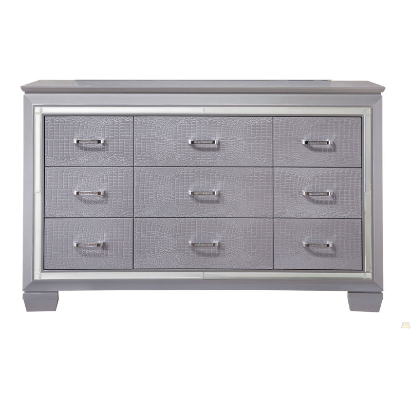 Commode miroir à neuf tiroirs 1 quincaillerie en cristal
