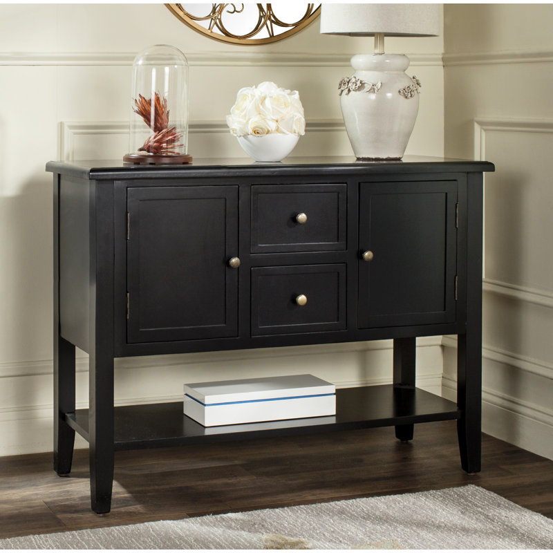 Commode d’appoint d’apothicaire à 2 tiroirs freets, Noir