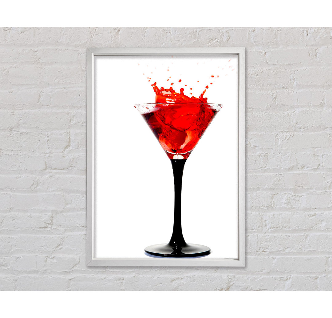 Red Cocktail Splash - Einzelner Bilderrahmen Kunstdrucke auf Leinwand