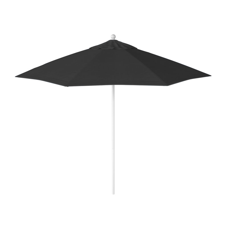 Parasol de marché octogonal 9 pi Willa, Toile Sunbrella® noir, Matted White