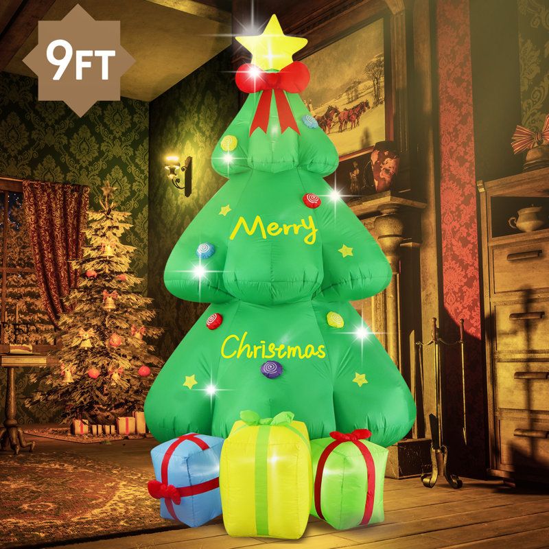 Décorations de jardin gonflables géantes de 9 pi avec lumière DEL pour la maison de Noël