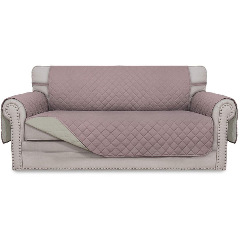 Housse pour canapé réversible, H 6,14 po x l 11,77 po x P 11,97 po, Pink/Beige Fabric