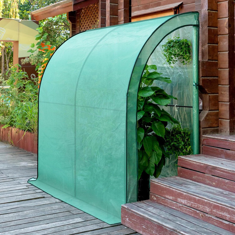 Blaxton 6.56 Ft W x 3.28 Ft D Lean-to Greenhouse, Green