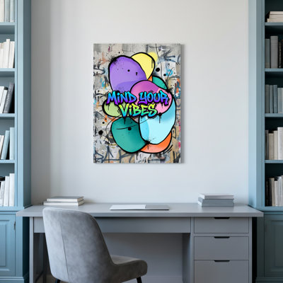 «Mind Your Vibes», ensemble de 1 reproduction d'art sur toile tendue