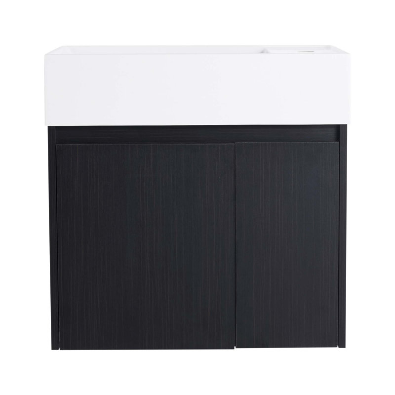 Armoire de salle de bain avec lavabo, portes à fermeture douce, conception à fixation flottante, pour petite salle de bain