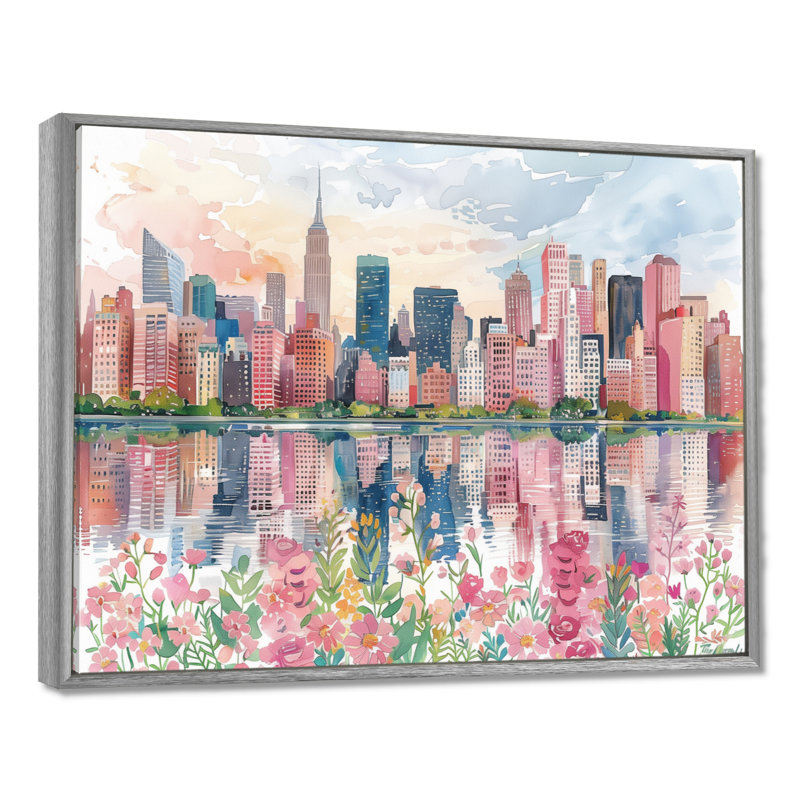 Roca - New York City, art mural encadré, H 30 po x l 40 po, Encadrement argenté