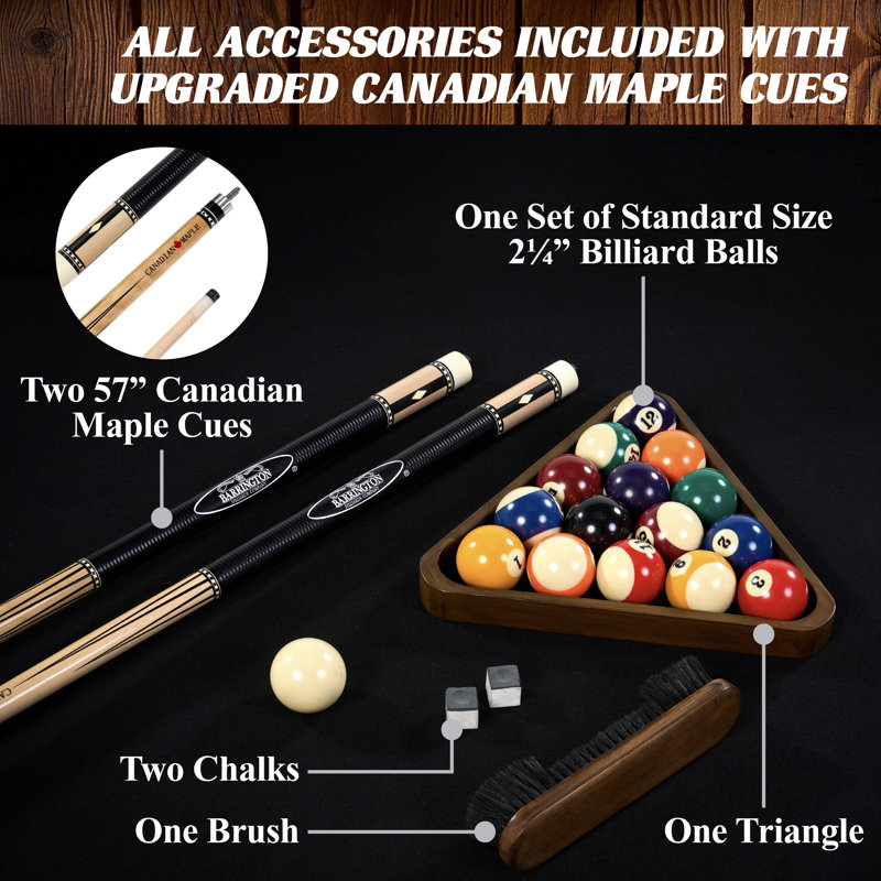 Barrington 8' Slate-Tech Urban Billiard Table with Accessories