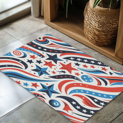 Bold Patriotic Lines Braided Rug