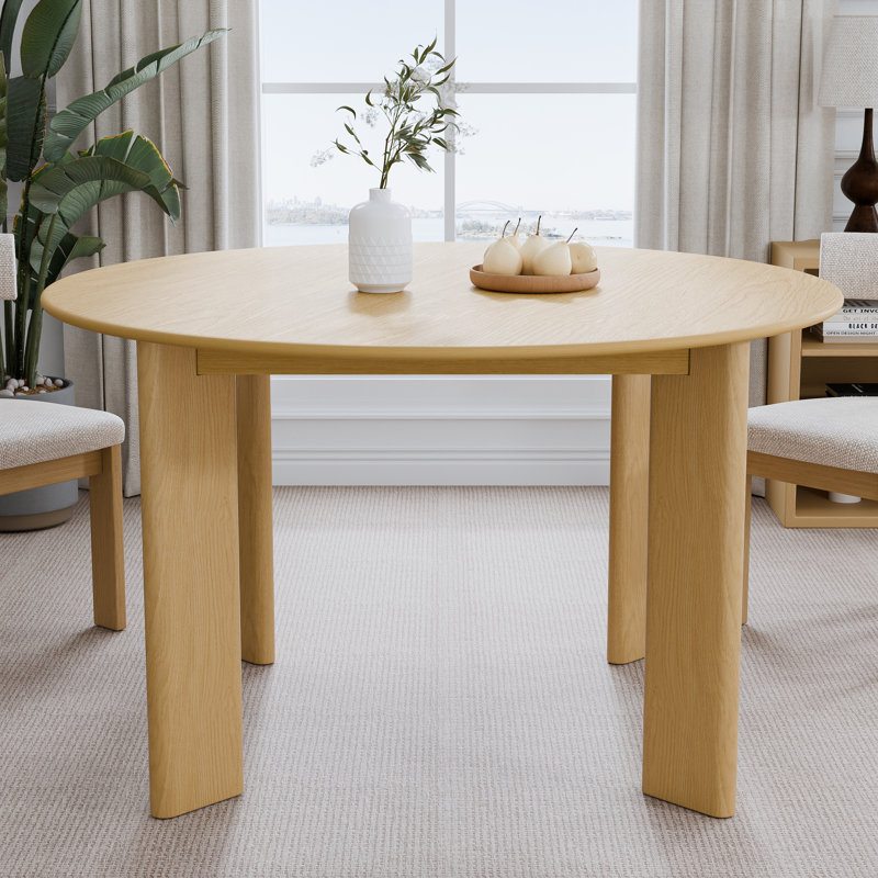 Table de salle à manger 30 po, H 30 po x L 52 po x l 52 po, Bois naturel