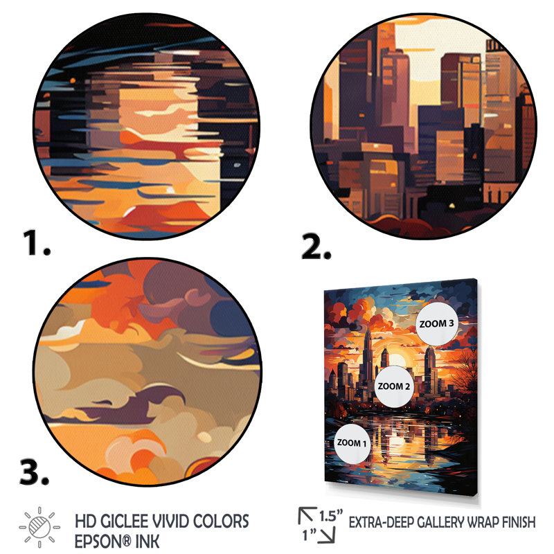 «Lashandra City Charlotte Collage I», reproduction sur toile, H 32 po x l 16 po x P 1 po, Cadre photo blanc