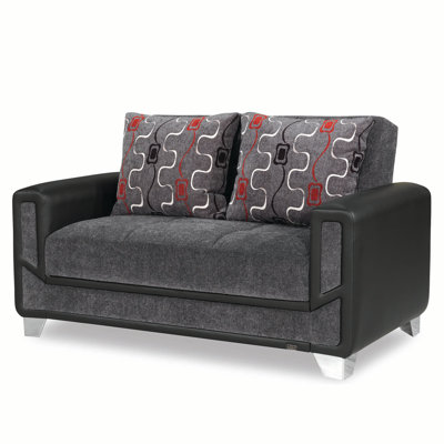 PrimeNest Daceyville Collection Upholstered Convertible Loveseat with Storage