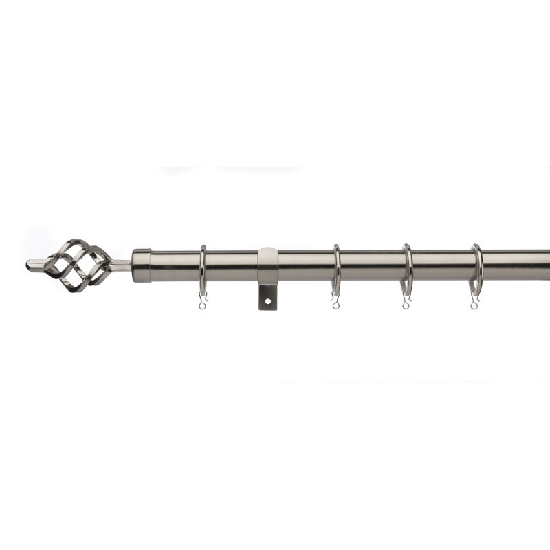 Jair 2.8cm Single Pole, Satin Steel, 120cm