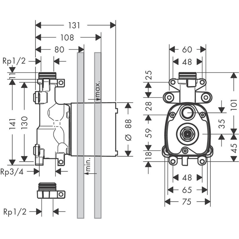 Axor Starck Rough Shower Valve