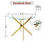 Table de salle à manger ronde 36 "en verre trempé minimaliste transparent avec base en métal, argent-405519707