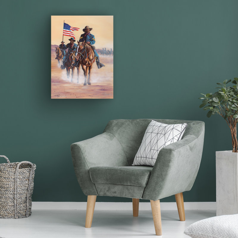 Art mural sur toile tendue - «Geno Pe Peuples», art mural Buffalo Militaires pour le salon, la chambre à coucher ou le bureau - 35 x 47