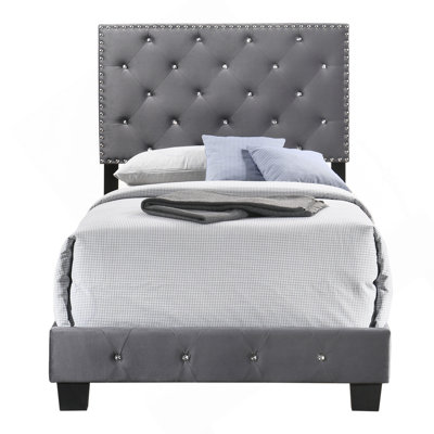 Charming Gray Twin Bed With Storage