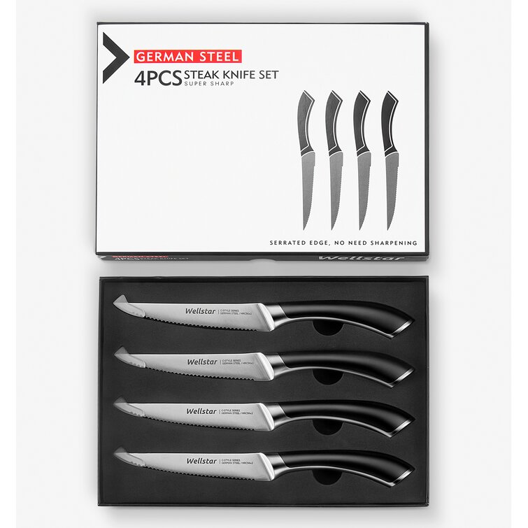 4-Piece Stainless Steel Serrated Mignon Steak Knife Set