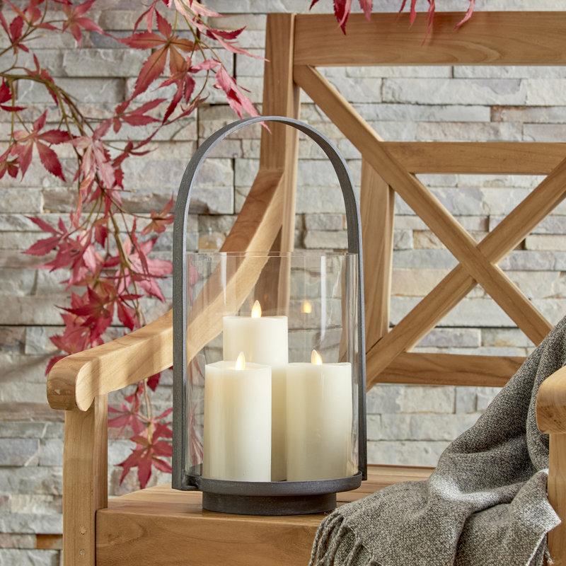Hurricane Candle Holder, 17" H x 9.5" W x 8" D