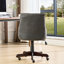 Fauteuil inclinable en tissu gris avec pieds en bois massif et en acier pour une expérience de travail reposante