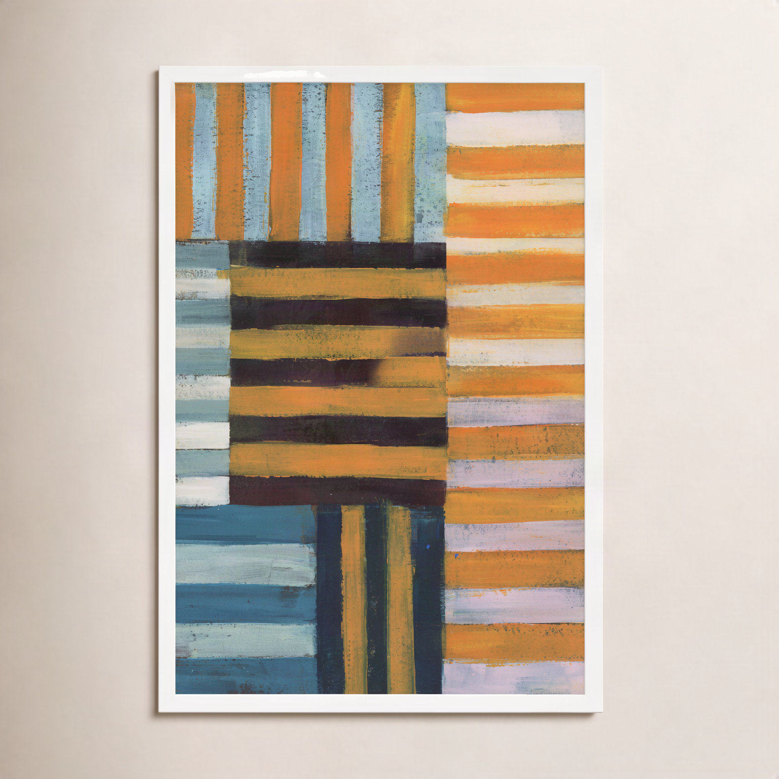Give-and-Take 2 Print by Anne-Marie Olczak, 25" H x 20" W, Framed Print Paper without Mat, White