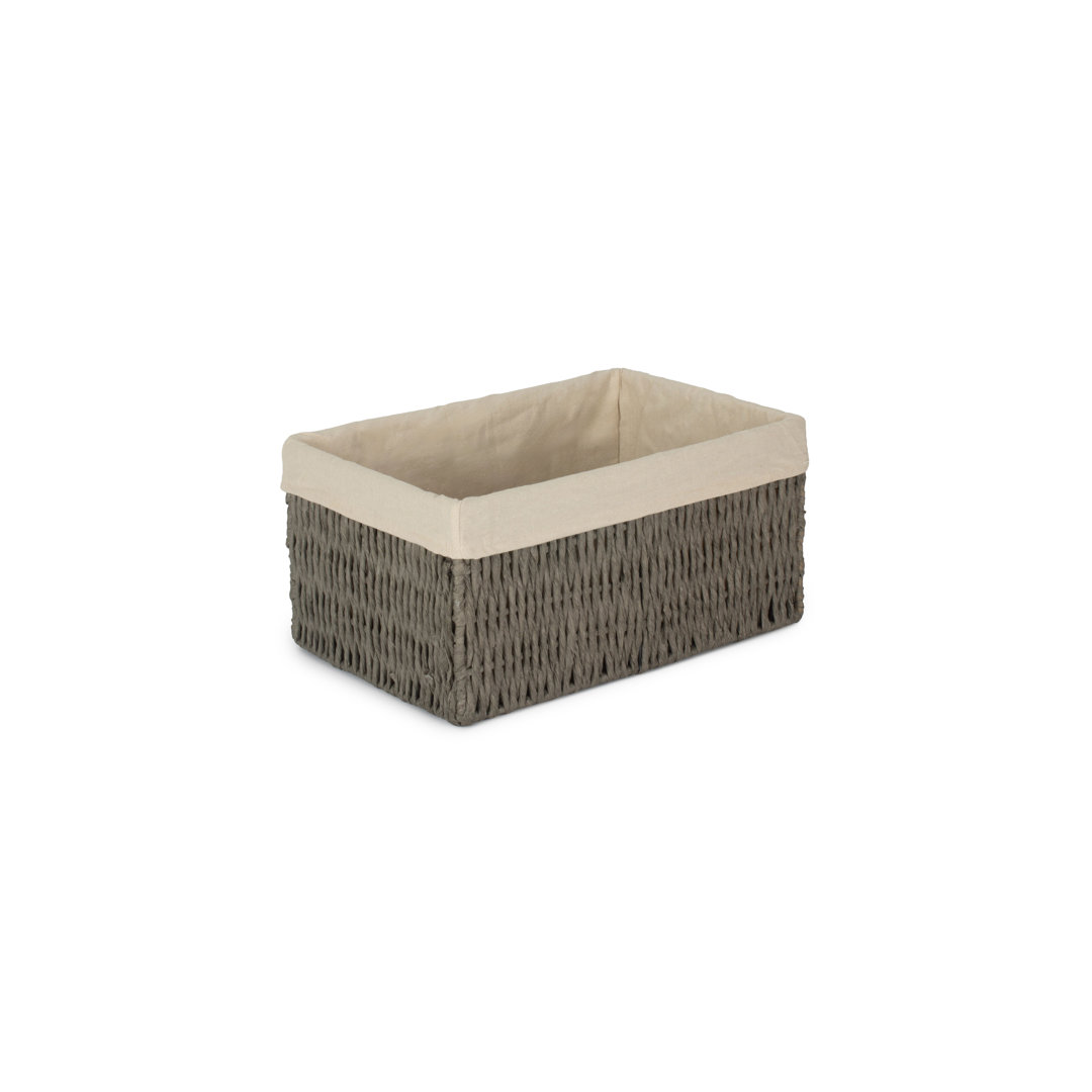 Wicker Paper Rope Storage Basket with Lining