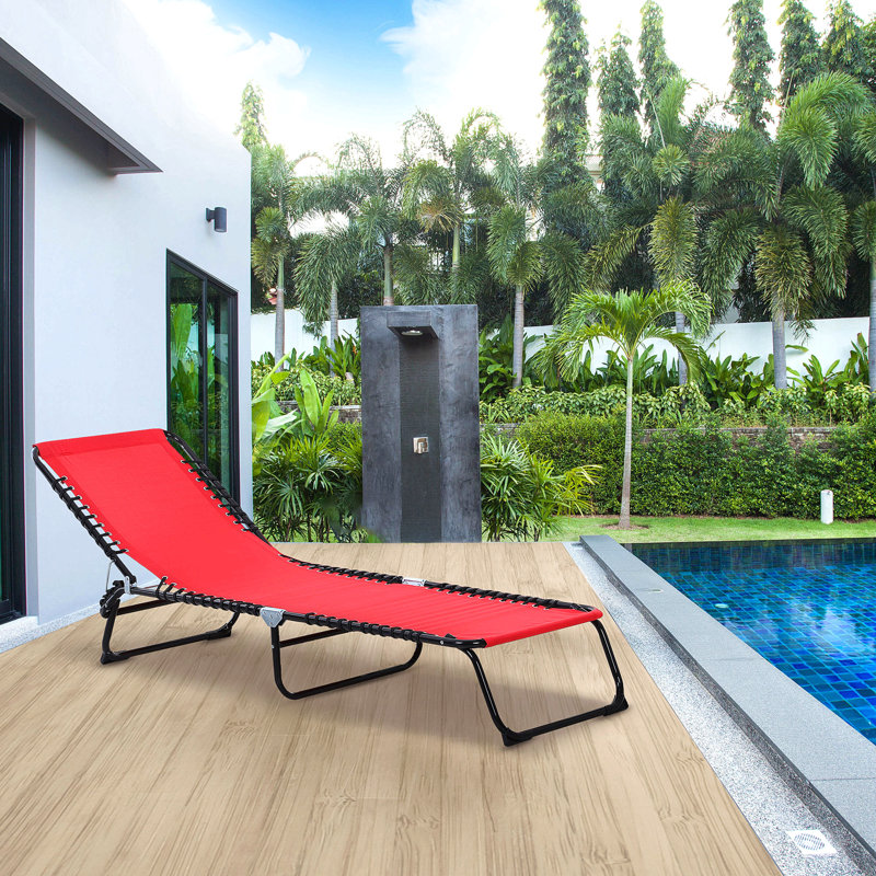 Chaise longue de piscine pliante, Bleu, 1