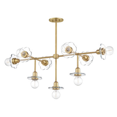 Lustre linéaire 9 lumières spoutnik moderne Alexa