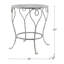Table d'appoint ronde en fer 26 x 26 x 30 po, finition argentée patinée, table de bout décorative de style champêtre français avec pieds torsadés