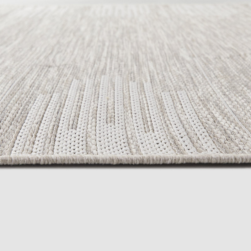 Tapis art déco brun clair intérieur / extérieur, Rectangle 5 pi 3 po x 7 pi