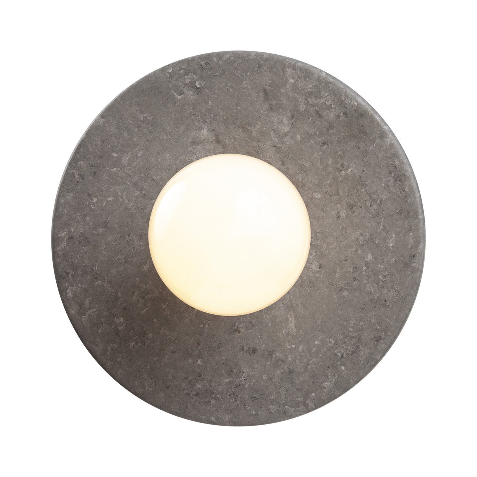 Leni Single Light Ceramic Dimmable Pendant, Concrete, Brushed Nickel