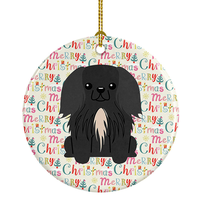 Ornement suspendu Merry Christmas Pekingese