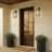 2-Light Lantern Wall Sconce with Clear Glass and Mixed Metal Finish