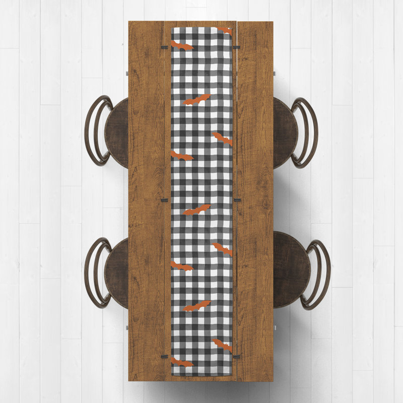 Chemin de table à motif écossais d’Halloween Margiela, L 72 po x l 16 po