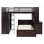 Lit mezzanine double avec accessoire simple. Livré avec tablettes, bureau et garde-robe. Optimisez votre espace de vie. Fabrication en bois. L 78,7 po x H 65 po. L L 94,8 po.-899953439-899953437